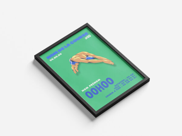 affiche triathlon vert bleu