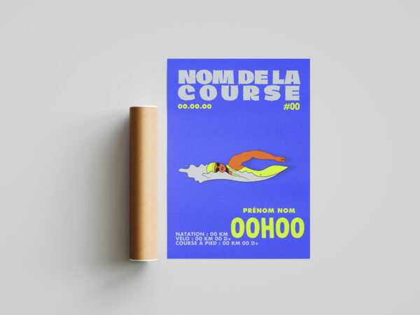 Affiche natation triathlon personnalisée