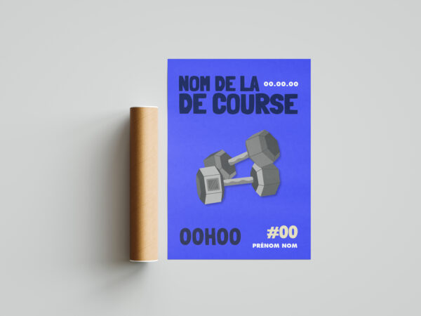 Affiche haltères sport personnalisée