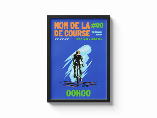 Affiche cyclisme vélo homme personnalisée