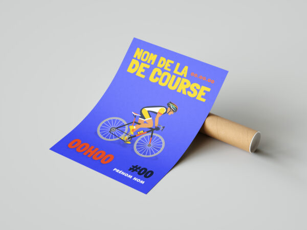 affiche velo cyclisme velo bleu