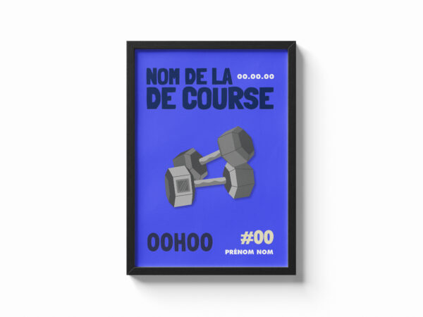 Affiche haltères sport personnalisée