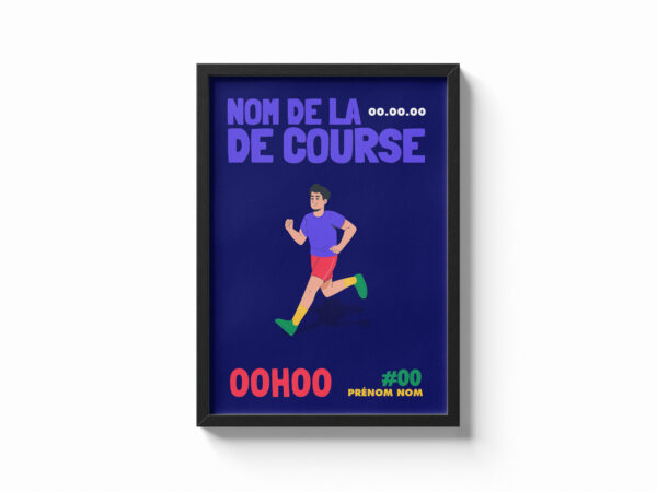 Affiche course à pied homme bleu