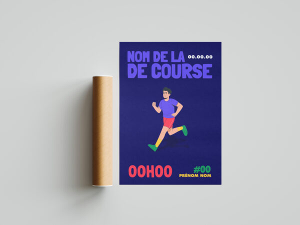 Affiche course à pied homme bleu