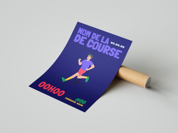 Affiche course à pied homme bleu