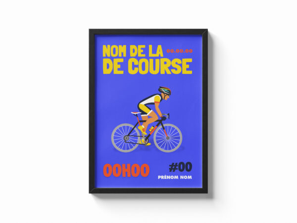 affiche velo cyclisme velo bleu