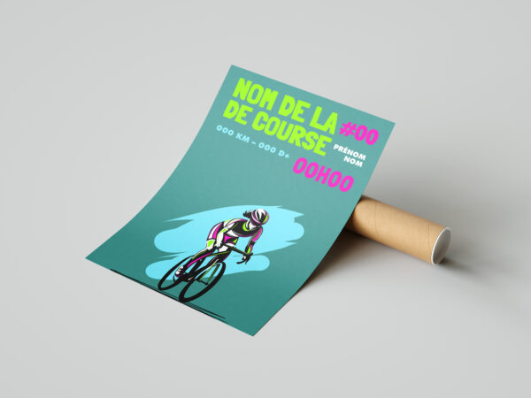 Affiche femme velo vert