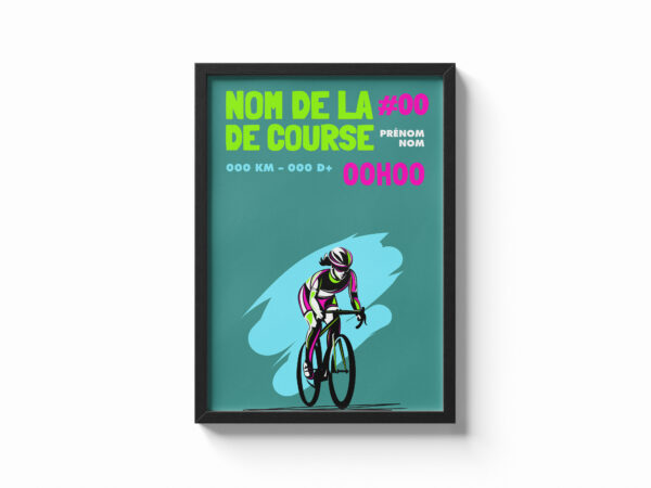 Affiche femme velo vert