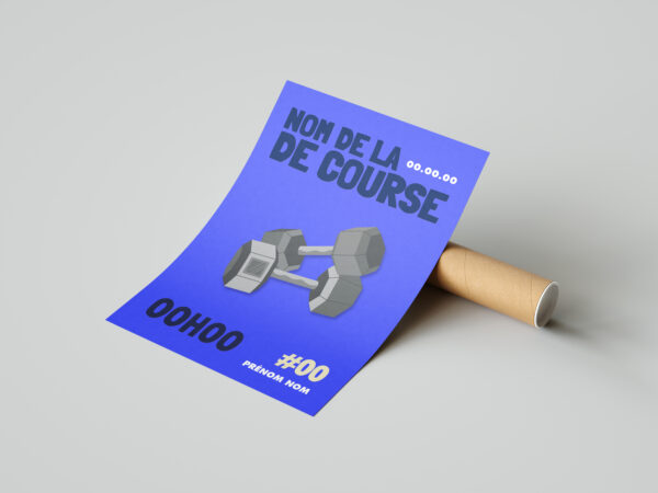Affiche haltères sport personnalisée