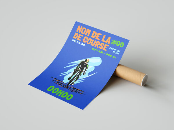 Affiche cyclisme vélo homme personnalisée