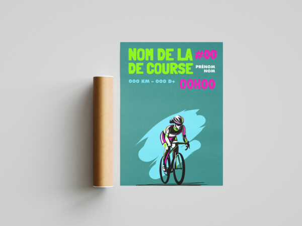 Affiche femme velo vert