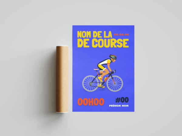 affiche velo cyclisme velo bleu